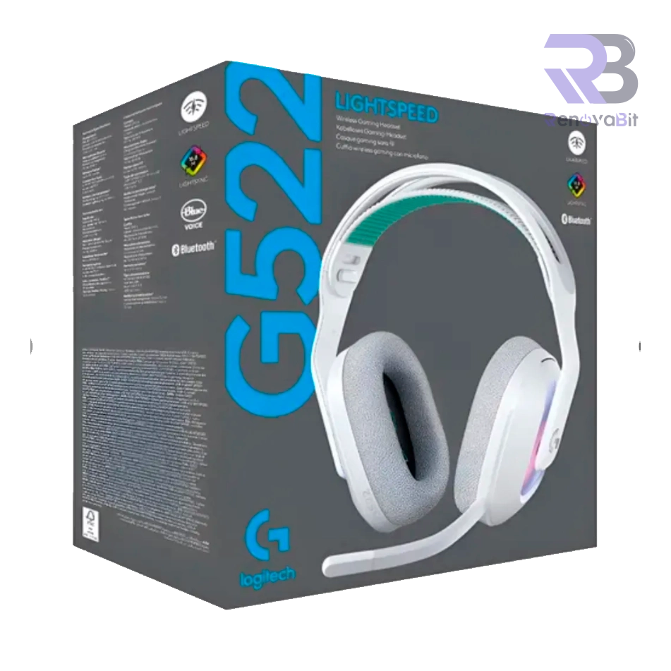 Audífono Gamer Logitech G522 Lightspeed Wireless BT USB-C RGB White
