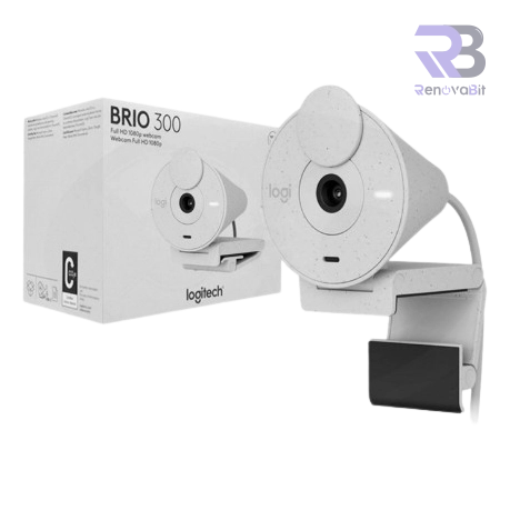 Cámara Web Logitech Brio 300 FHD 1080P USB-C Blanco