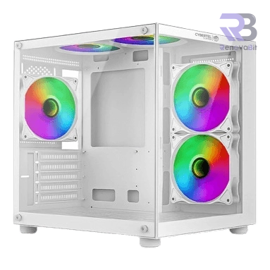Case Gamer Clipper CBX5007 5FAN RGB Pecera S/Fuente White