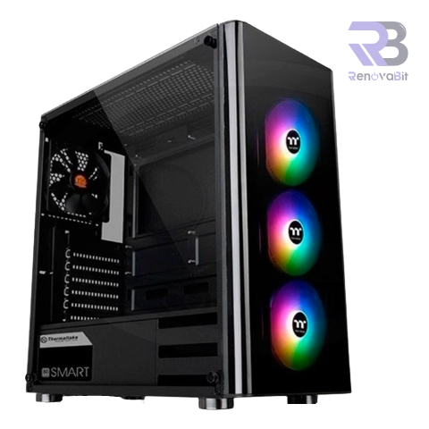 Case Gamer Thermaltake V200 TG RGB Edition + 600W 80+ White ATX Acrílico con Fuente Black