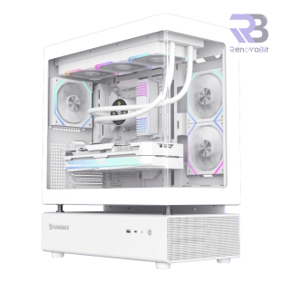 Case Gamer Gamemax N80 White One Piece Curve