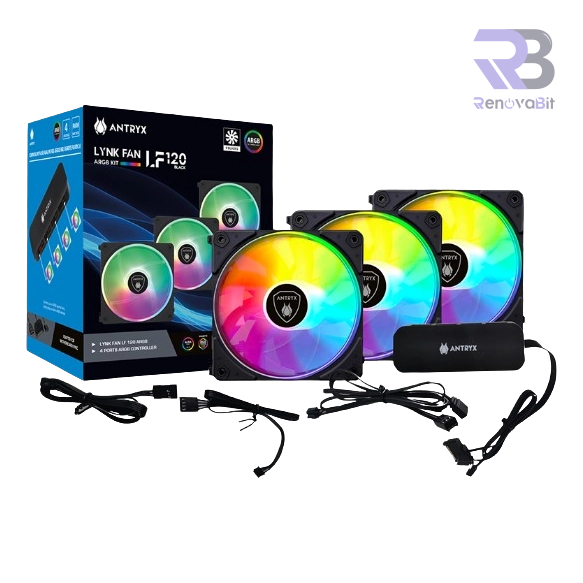 Kit Gamer Antryx Lynk Fan LF120 Black Controlador (AAK-LF120KX3C)
