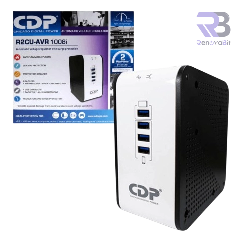 Estabilizador CDP R2CU-AVR1008I 1000VA/500W 8 Salidas No USB