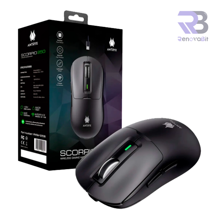 Mouse Gamer Antryx Scorpio 250 DPI 8000 2.4GHz Wireless BT
