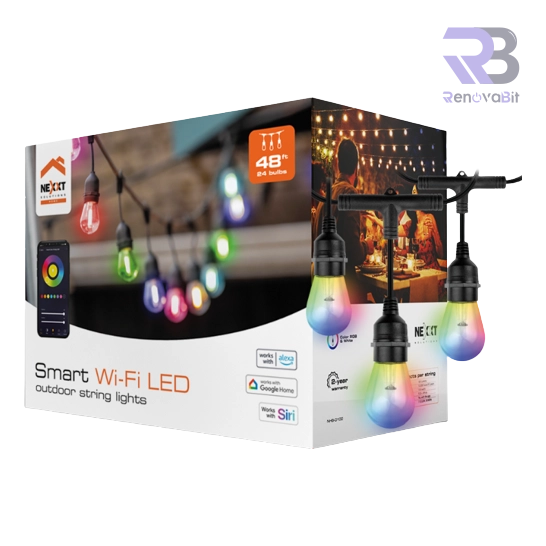 Guirnalda para Exteriores Nexxt NHB-O100 Smart RGB 24 Bulb 48f