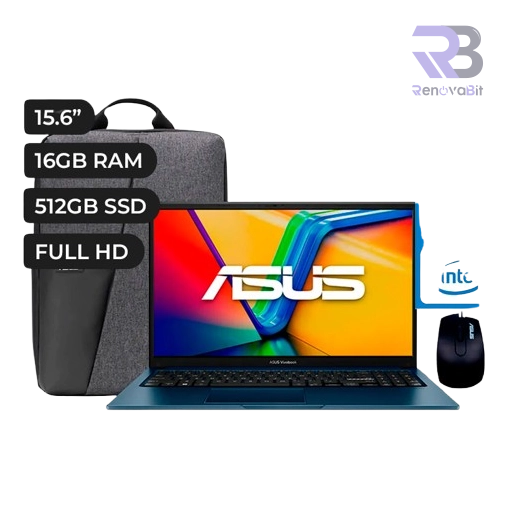 Laptop Asus Vivobook 15 X1504VA Core 5 120U 16GB DDR5 512GB PCIe4.0 15.6 pulgadas Mochi+Mouse