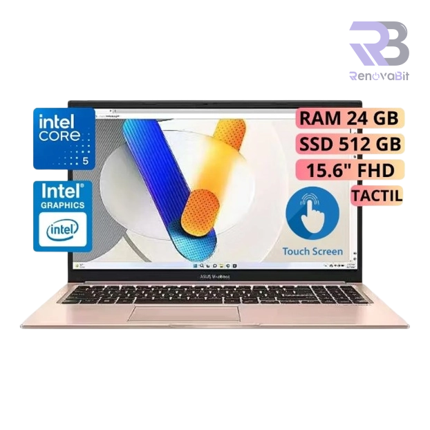 Laptop Táctil Asus VivoBook 15 X1504VA Core 5 120U 24GB DDR4 512GB PCIe4.0 15.6P Terracotta