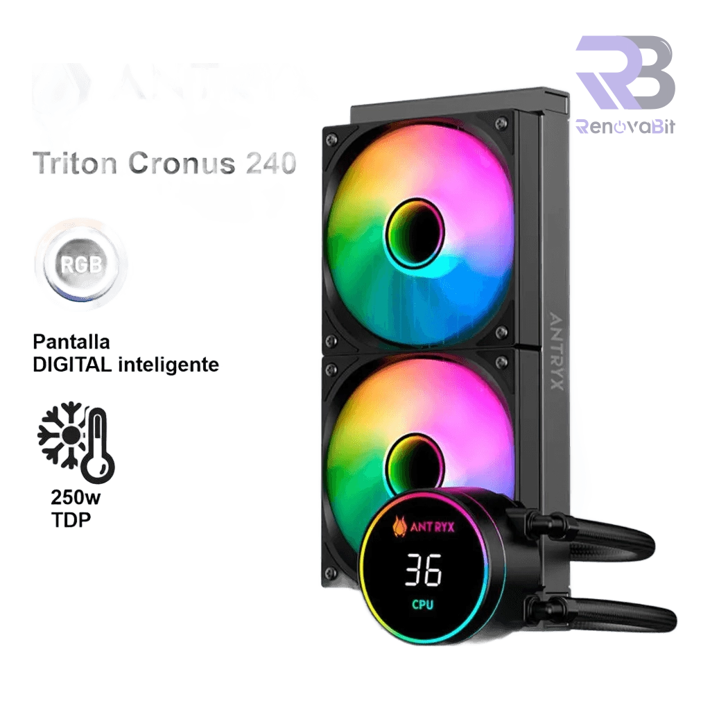 Sistema de Enfriamiento Líquido Antryx Triton Cronus 240 Black ARGB (AWC-TCR240K)