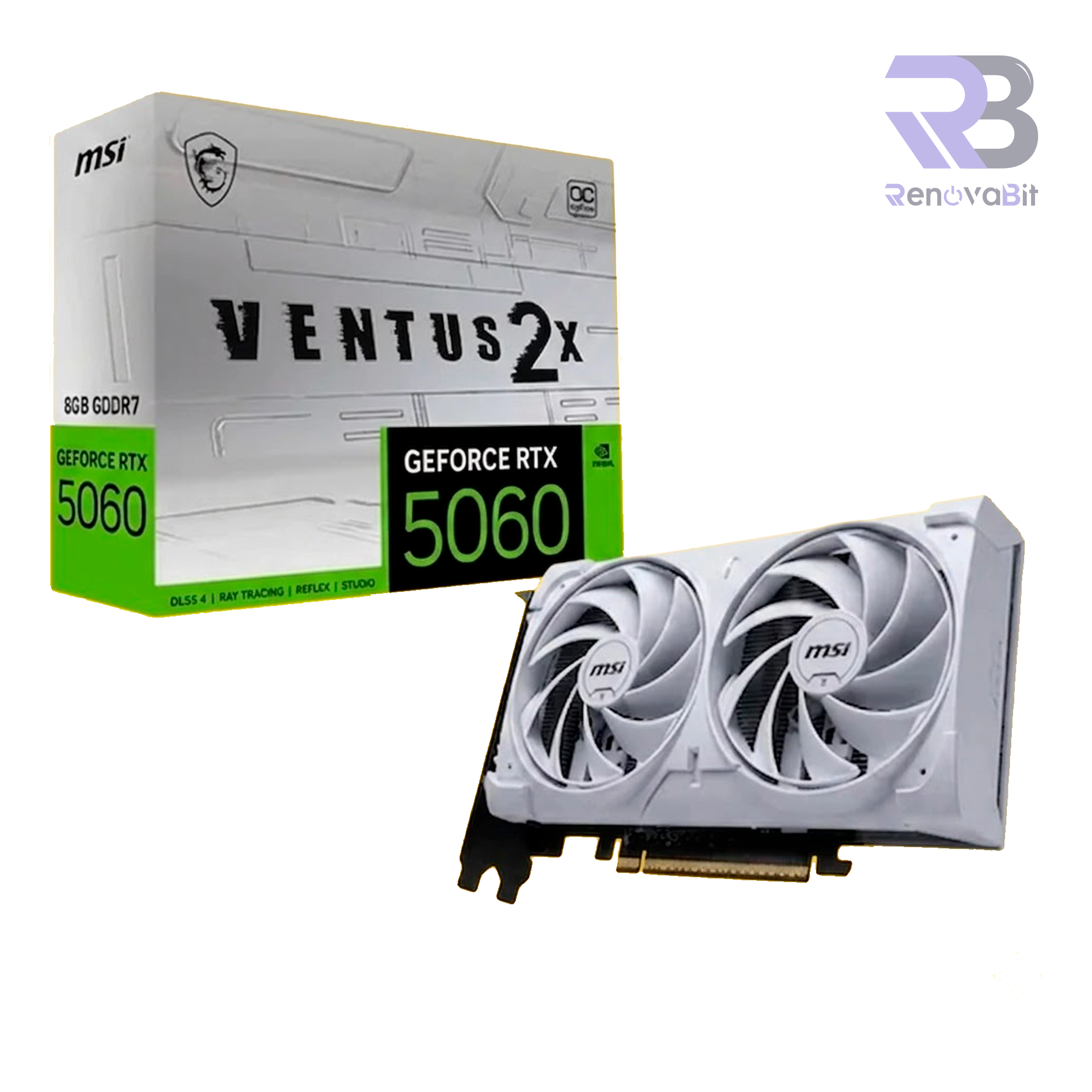 Tarjeta de Video MSI Ventus 2X RTX 5060 8GB GDDR7 OC White