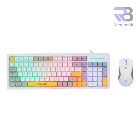 Kit Gamer Halion Cobra K425C Tricolor 101 Teclas Rainbow Mouse RGB 7200DPI