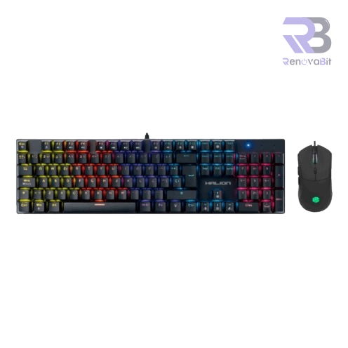 Kit Gamer Halion Harrier K201C Teclado y Mouse 7200DPI Rainbow Negro