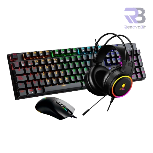 Kit Gamer Antryx GC-3100 X3 Audífono + Teclado + Mouse Mecánico Black Switch Blue