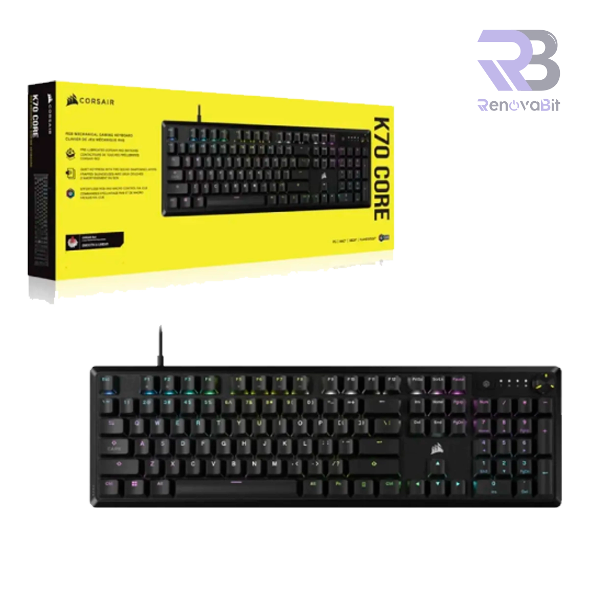Teclado Mecánico Corsair K70 Core RGB Negro