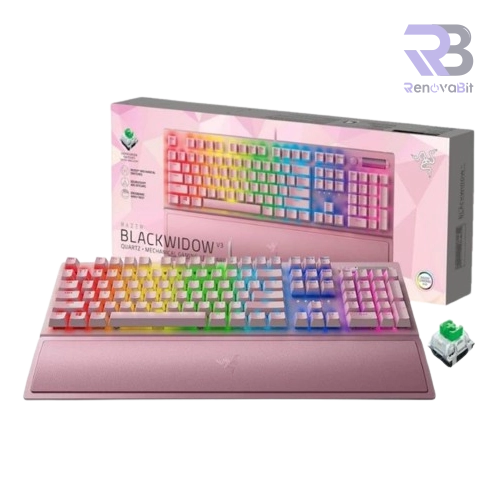 Teclado Gamer Razer BlackWidow V3 Mechanical Green Switch Quartz US Chroma