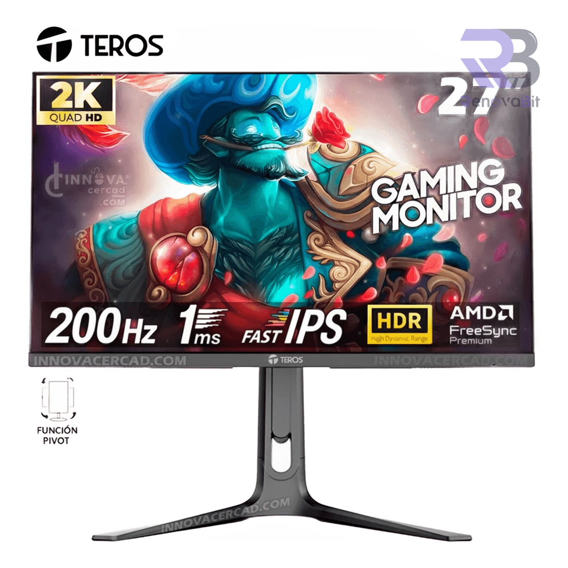 Monitor Gamer Teros 2754G 27P QHD 200Hz 1ms IPS Pivot