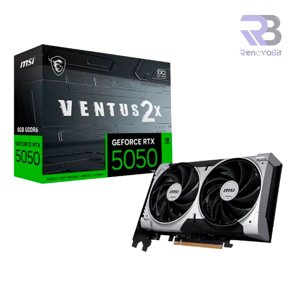 Tarjeta de Video MSI Ventus 2X RTX 5050 8GB GDDR6 OC Black