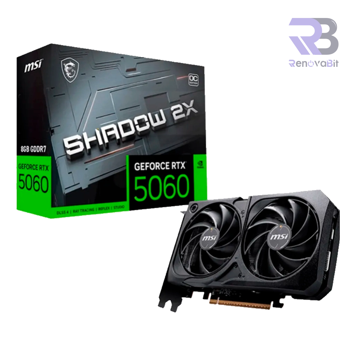 Tarjeta de Video MSI Shadow 2X RTX 5060 8GB GDDR6 OC Black