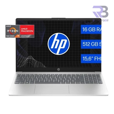 Laptop HP 15-FC0371LA Ryzen 7 7730U 16GB DDR4 512GB SSD LED 15.6'' FHD Free