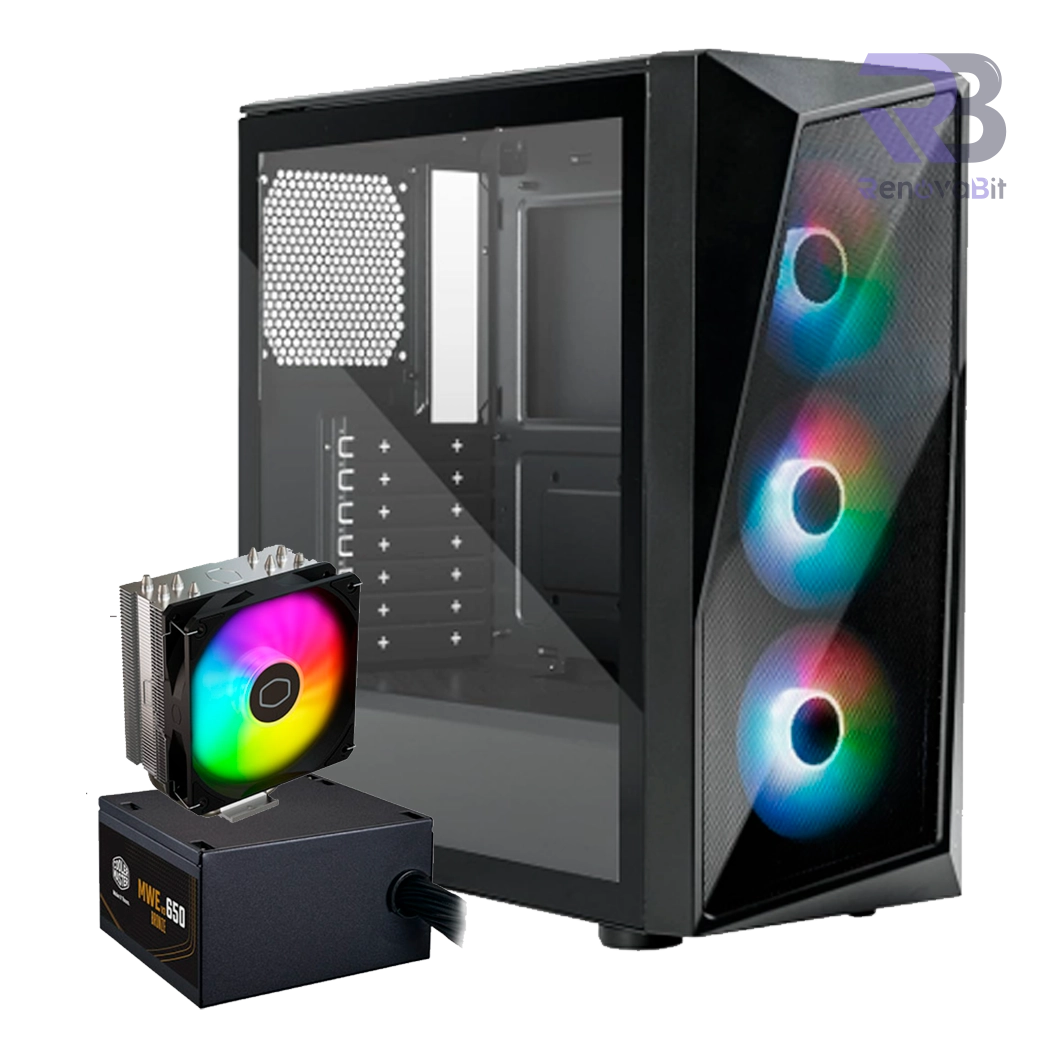 Kit Gamer Combo Case + Fuente + Cooler CPU 3 en 1 CMP 520 Spectrum V3 650W V3 Bronze Cooler Master