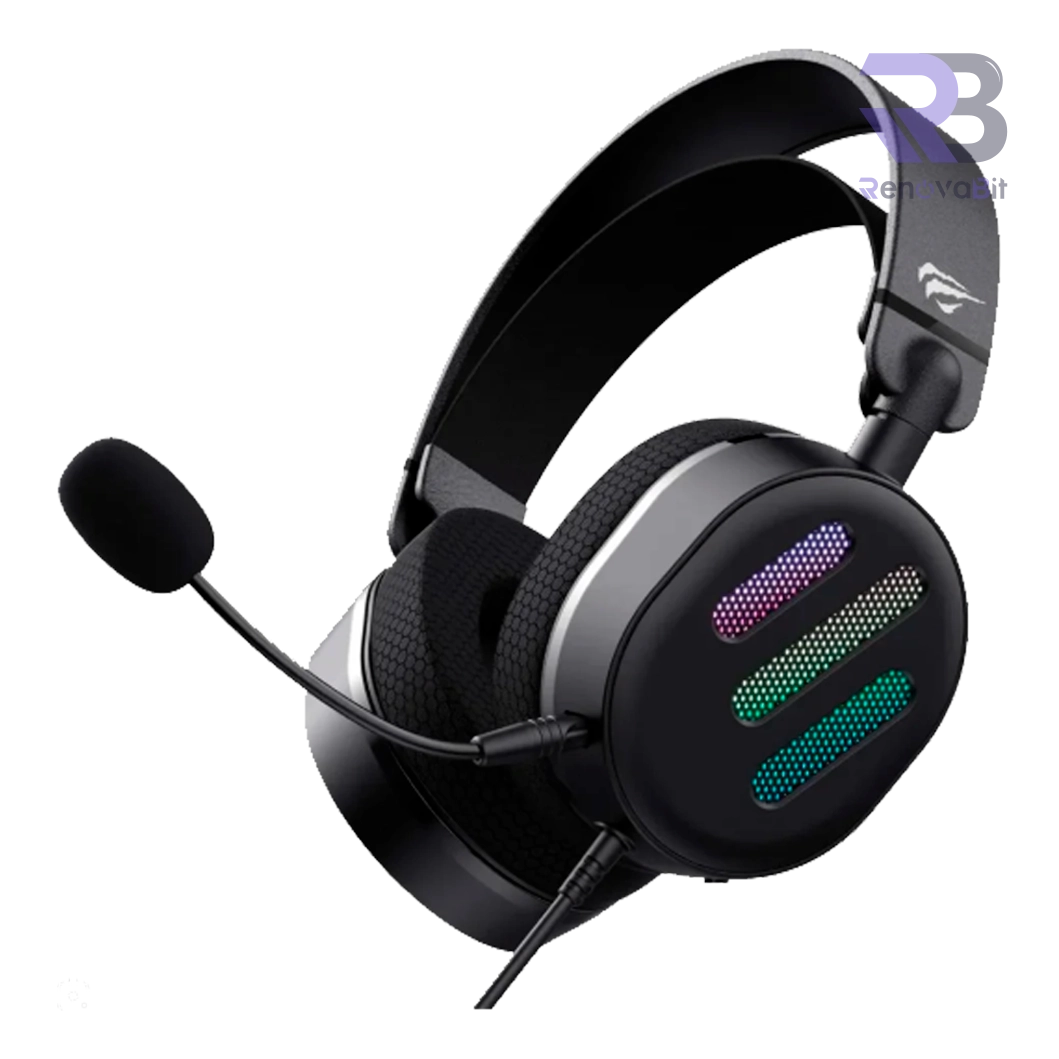 Audífono Headset Gamer 7.1 USB Halion H2038U Negro RGB