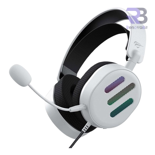 Audífono Headset Gamer 7.1 USB Halion H2038U Blanco RGB