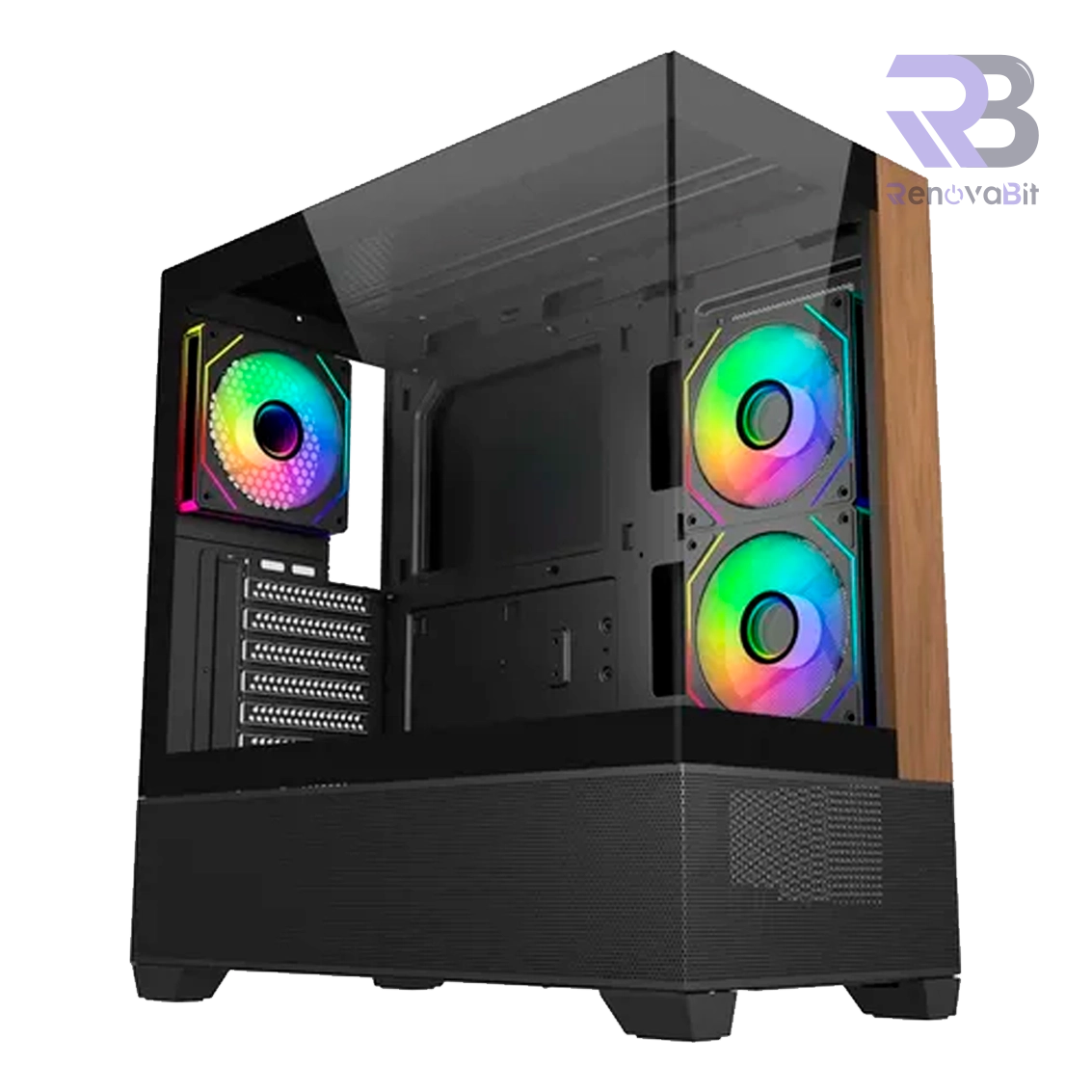 Case Gamer Cooler Master Elite 690 Negro Madera 3xARGB