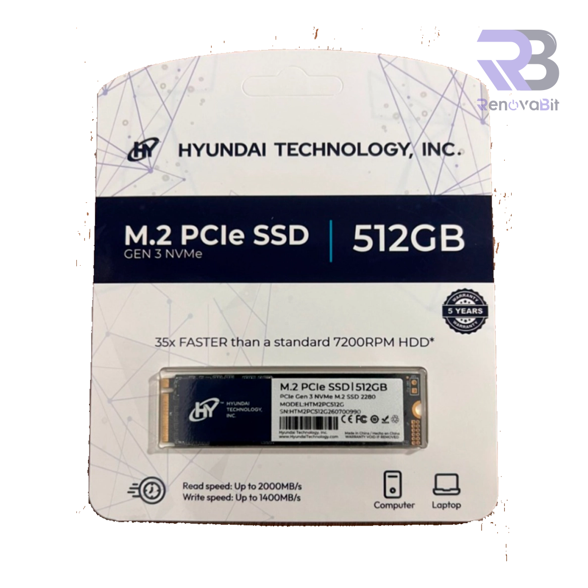 Disco SSD Hyundai M.2 512GB Gen 3x4 NVMe